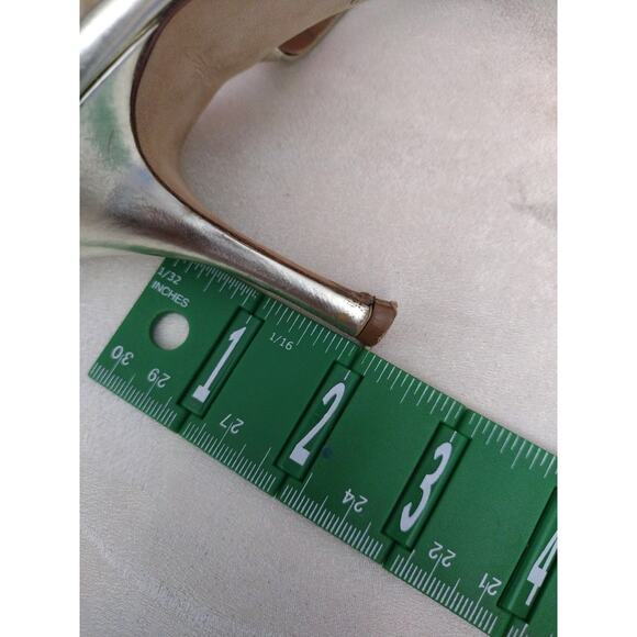 Tory Burch Penelope 65mm Slingback Sandals Womens Size 10 Mirror Metallic 55486 - Picture 9 of 10